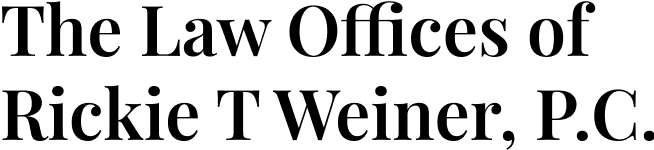 Text reading "The Law Offices of Rickie T Weiner, P.C." in black serif font on a white background.